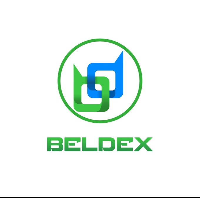 The Beldex logo features a green circular border containing interlocking blue and green stylized shapes, with the text 'BELDEX' in green beneath it.