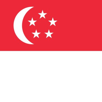 The image shows the flag of Singapore, featuring a white crescent moon and five white stars on a red field in the upper portion with a white field below. It visually represents Singapore in relation to the news that Hyperliquid claims to be registered in Singapore, though the Monetary Authority of Singapore (MAS) stated the platform falls outside its jurisdiction due to its decentralized nature.