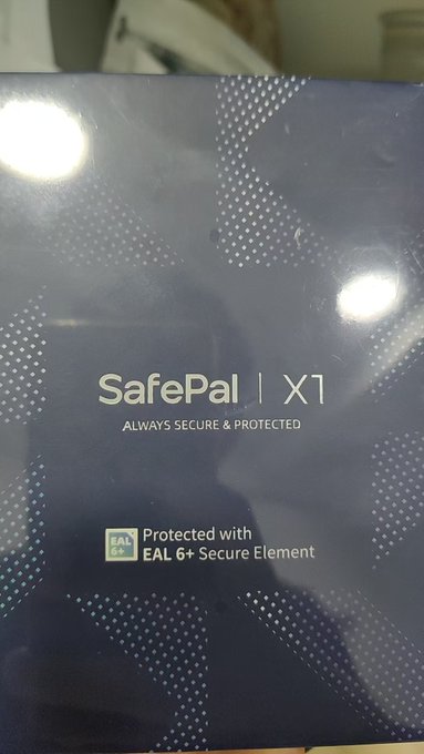 A SafePal X1 hardware wallet box with the tagline 'Always Secure & Protected' featuring EAL 6+ Secure Element certification.
