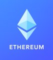 The image displays the Ethereum logo—a stylized diamond-shaped geometric icon—above the word "ETHEREUM" on a blue gradient background, symbolizing the cryptocurrency mentioned in the post about Ethereum's price surge, with credit to Ethereum co-founder Vitalik Buterin.