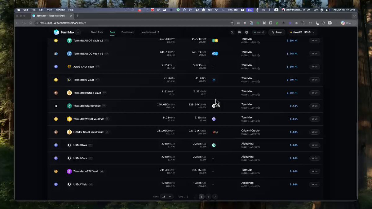 The image shows a computer screen displaying various websites, including one that has the word "Term Max" at the bottom center of the screen. The content of the displayed website seems to be related to trading terms and fees for banks or other financial institutions. However, there is also some information from an unrelated topic about earning power in finance and how people can make money on the stock market.