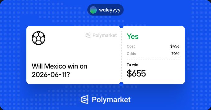 The image features a colorful banner with information about a Polymarket event related to the World Cup. The background of the image is blue and white, providing a contrast to make the text stand out. On this vibrant backdrop, there's a line-up of three soccer balls in different colors - green, yellow, and red. Each ball has a unique number assigned to it: 3, 1, and 7 respectively. 

The banner prominently displays the event's title "Happy World Cup Day to those who celebrate", along with some interesting details about the Polymarket post. It mentions that people who celebrate will be rewarded with $6500. In addition to this information, there are two small squares in the image - a question and an answer format that provides more context for the celebration happening on the poster.