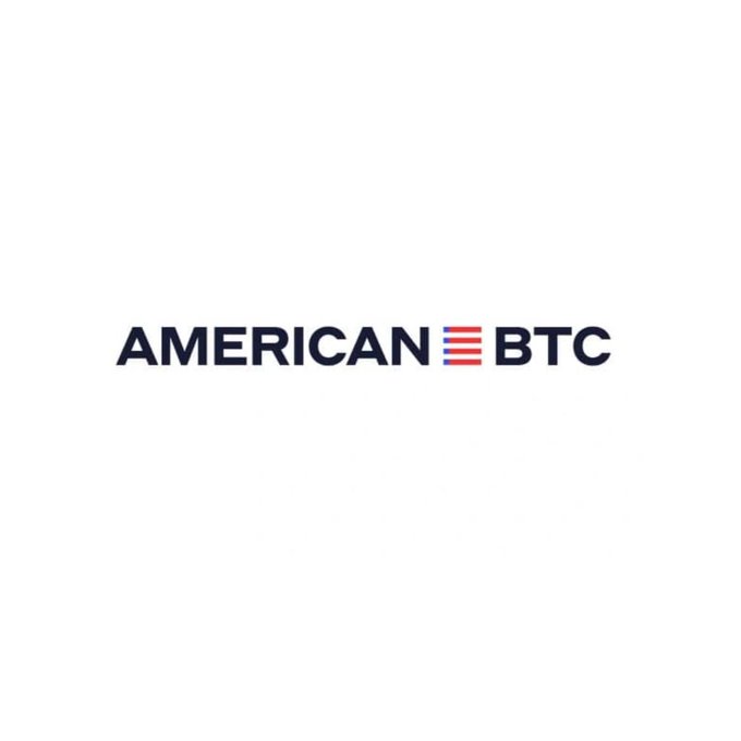 The image displays the "AMERICAN BTC" logo in dark blue text with a stylized flag icon between the words, representing American Bitcoin. The logo visually anchors the announcement about the company's planned 1-for-15 reverse stock split, which will reduce its share count from approximately 1.09 billion to about 73 million.