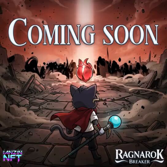 The image features a cartoon cat wearing a red cape with a sword in its hand, standing in front of a burning building. The caption reads "Coming Soon" above the cat's head, indicating that the game is about to be released or has recently been released and is now available for purchase.