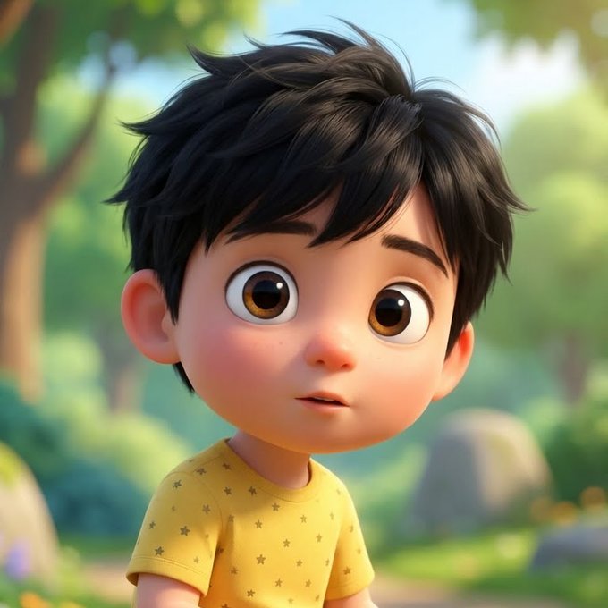 The image features a cartoon boy with black hair wearing a yellow shirt, looking up at something or someone. The background of the image shows trees and bushes, suggesting that they are outdoors. There is also text present in the image, which reads "Good Morning Asian Creator Today Very Hot weather in Bangladesh @quipnetwork and @sleepagotchi is quietly building the backbone for future compute networks - not just talking about it ... 500K+ nodes ... 13K+". The boy's gaze towards something or someone suggests that he might be observing a particular object, event, or person.