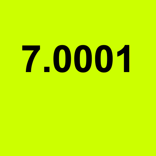 The image displays the number "7.0001" in bold black text on a bright lime green background, likely representing a token price, TVL figure, or yield metric for the TBA09 project on btcmachine.website mentioned in the post.