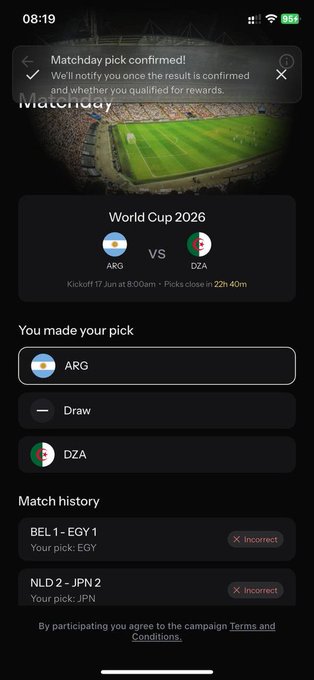 The image presents a screenshot of an app screen that details a soccer match between Argentina and DZA. The focus of the app seems to be on providing information about the match, including results and other related details. This could be used by fans or players for various purposes such as tracking game scores, getting match history, or staying updated with ongoing matches in their favorite teams. Based on this image, it is likely that the post discussing the app relates to this soccer match scenario, discussing whether one should download or use the app and offering some context around the app's features.