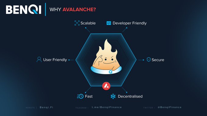 The image features a cartoon character, likely a fire or flame, with a caption that reads "Why Avalanche?". The caption also includes a list of reasons why an avalanche might be beneficial for users, such as "Scalable", "Developer Friendly", and "Developerly".
