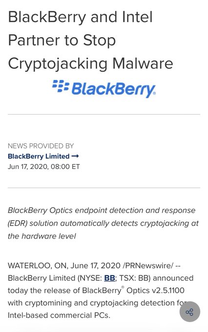 The image shows an advertisement for Bitcoin, which includes a link to a news article about a ransomware attack against Intel. The text of the advertisement states that there is a use case for Bitcoin in the crypto industry, specifically related to Intel's vulnerability to cyber attacks.