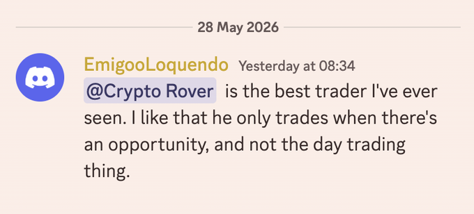 The image shows a screenshot of an email conversation between two people, with the name "Empigoo" in the first box and a message from another person named "CryptoRover", both with a rating of 4 stars or higher on a social media platform called Discord. The email contains information about the best trader's favorite cryptocurrency, Bitcoin, which is up+$430K and still open. The conversation seems to be ongoing as it was posted this morning at 08:34 PM.