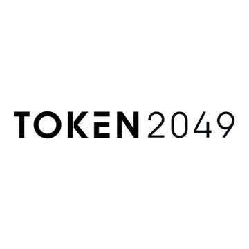 A minimalist black-and-white logo reads 'TOKEN 2049' with a stylized 'E'.