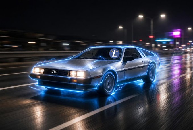 An AI-generated image shows a silver sports car labeled 'LTC' with blue glowing effects driving on a wet road at night.