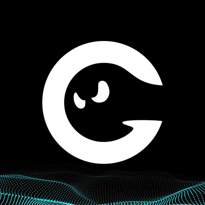 A stylized white ghost logo with a mischievous grin floats above a cyan dotted wave pattern against a black background, serving as the branding for the $GHOST token amid its 86% surge on speculation of a Solana integration for privacy technology.