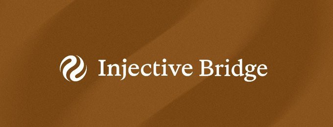 A logo banner with a brown background displaying 'Injective Bridge' alongside its flame-like symbol.