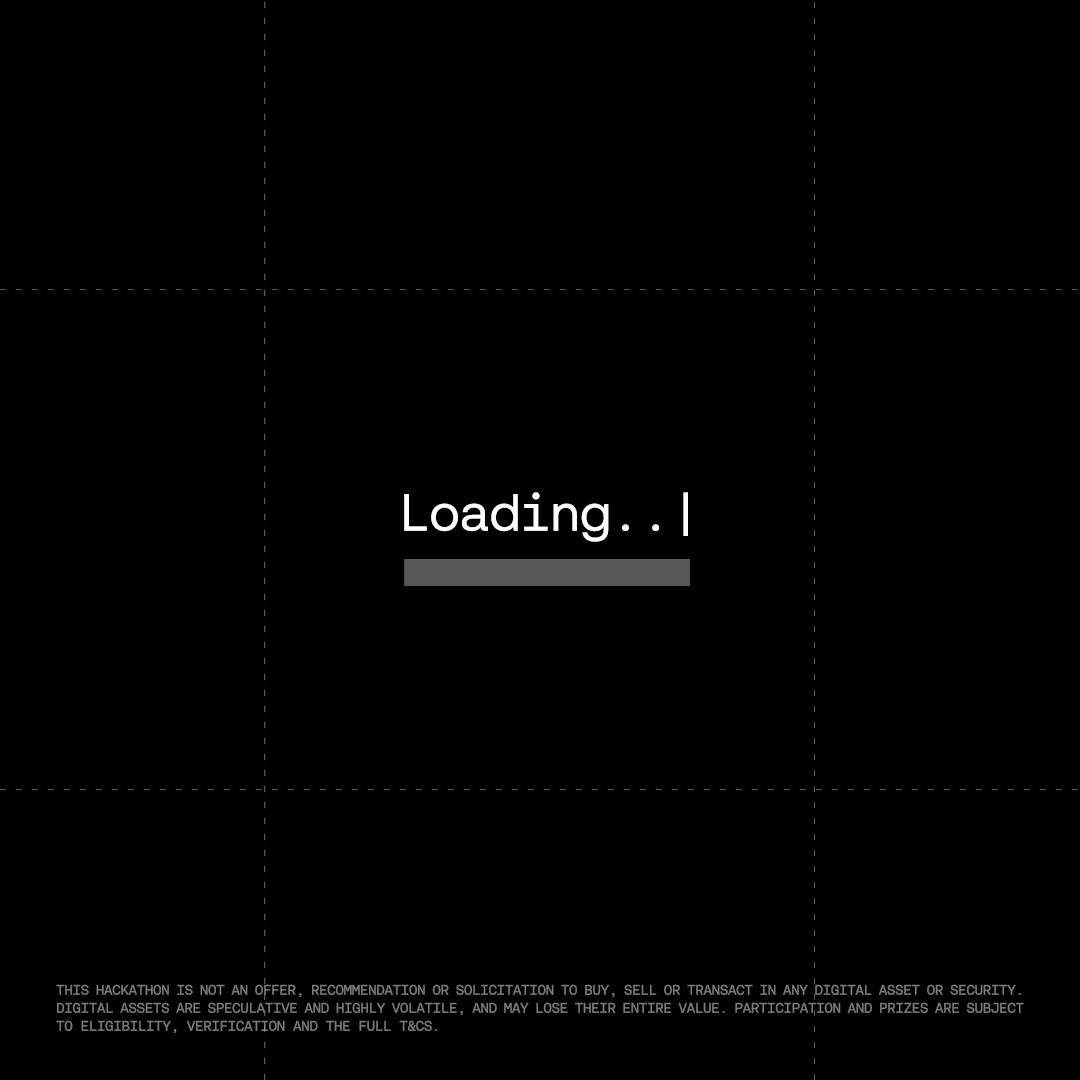 The image displays a black loading screen with "Loading..." text and a gray progress bar in the center, along with a disclaimer at the bottom stating: "THIS HACKATHON IS NOT AN OFFER, RECOMMENDATION OR SOLICITATION TO BUY, SELL OR TRANSACT IN ANY DIGITAL ASSET OR SECURITY. DIGITAL ASSETS ARE SPECULATIVE AND HIGHLY VOLATILE, AND MAY LOSE THEIR ENTIRE VALUE. PARTICIPATION AND PRIZES ARE SUBJECT TO ELIGIBILITY, VERIFICATION AND THE FULL T&CS."

The loading screen likely accompanies the post about the OKX Dev Day hackathon, serving as a transitional graphic while directing users to apply via the provided luma.com URL for a chance to build with X Layer or OKX AI and compete for a share of US$100K.