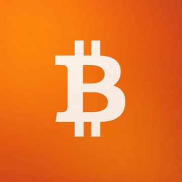A black and white icon that reads "B" is prominently placed against an orange background with some slight gradient or blur at the edges. In the top right corner of the image, there's a small text reading "RICH DAD POOR DAD AUTHOR ROBERT KIYOSAKI: Even 0.01 of a Bitcoin is going to be priceless in two years."