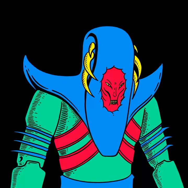 The image features a cartoon illustration of a character with a blue helmet and red face mask, standing against a black background. The character appears to be wearing a green shirt and has yellow horns protruding from their head. The character's facial expression is intense and menacing, giving off an aura of evil or malevolence.

The image also includes text that reads "Massive thanks to the collector of this Bootleg Means the world! Show up if you like, I got some $dood for you in return". This message seems to be a reference to the character's creator, who is known as Bootlegg. The post appears to be promoting Bootlegg's work and encouraging people to visit their website or follow them on social media platforms.