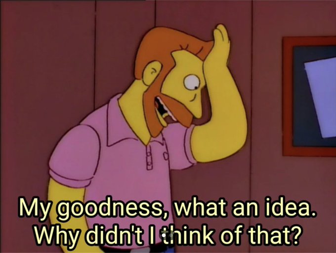 The image shows a cartoon character with a red beard and pink shirt facepalming, with the caption "My goodness, what an idea. Why didn't I think of that?" — sarcastically mocking the irony of Uniswap, a leading DEX, launching its own launchpad on Robinhood despite there already being 170+ existing launchpads competing for only 20 traders.