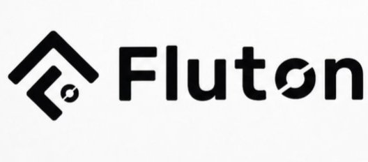 The black-and-white logo for Fluton, featuring a stylized geometric 'F' icon next to the brand name in bold lowercase letters.