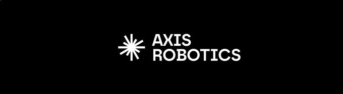 The image displays the AXIS Robotics logo in white text alongside a starburst icon on a black background. It serves as branding for the post addressing frequently asked questions about KYC/KYB and wallet screening for the AXIS Community Sale.