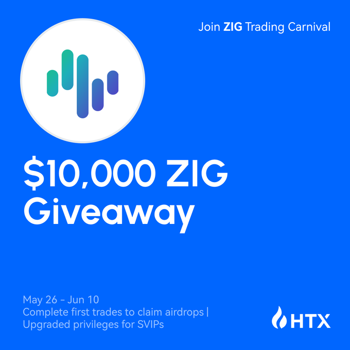 The image is a banner for a trade promotion that offers $10,000 ZIG Bonanza. The promotion is exclusive to traders who have signed up for ZIG Chain, with an initial trading incentive of $2 each if the trader completes their first trade. If the trader wins on the first round, they are entitled to another $3,000 bonus in exchange for their first trade. The banner is set against a blue background, which highlights the offer and the promotion's details.