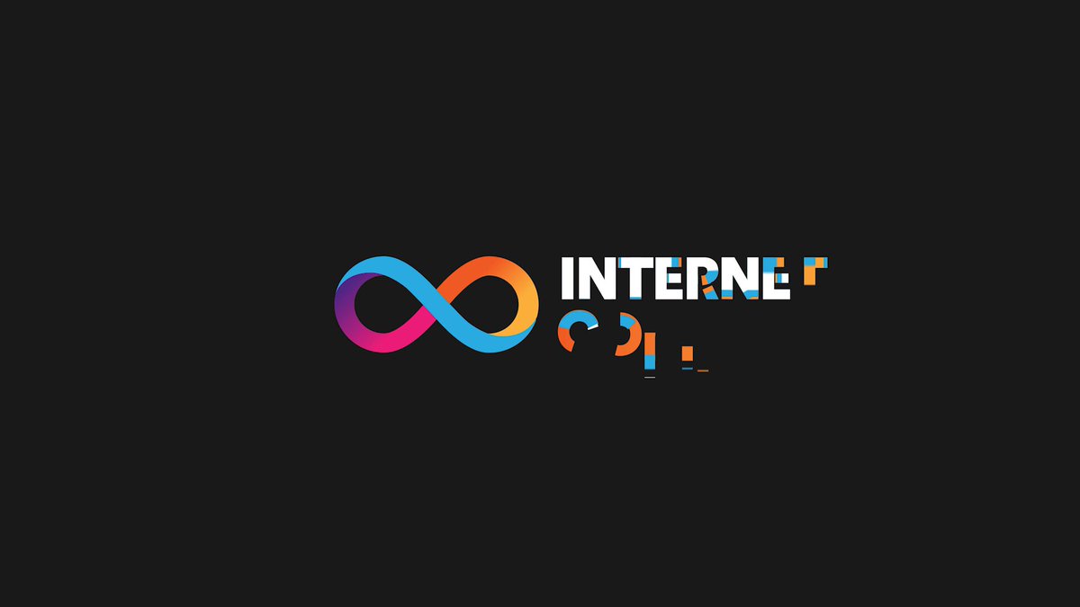 The image features a logo with an infinity symbol that reads "Internet" written in white letters against a black background. Below this, there are several bullet points explaining various aspects of the Internet, such as the development of a unified Linux client, the creation of a cloud, and the idea of a sovereign cloud. The post also mentions a project called "Caffeine going multi-agent", which is related to the concept of a unified Linux client.