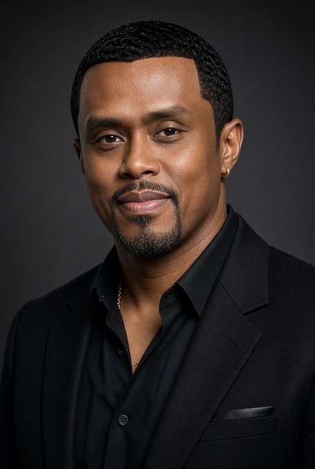 A professional portrait of a man wearing a black suit jacket and dark shirt, with short dark hair and a goatee, photographed against a dark gray background.