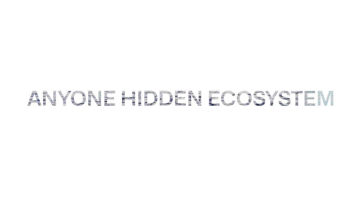 The image features a white background with black text that reads "Anyone hidden ecosystem" written in a stylized font. The text is positioned at the bottom of the image, drawing attention to its message.