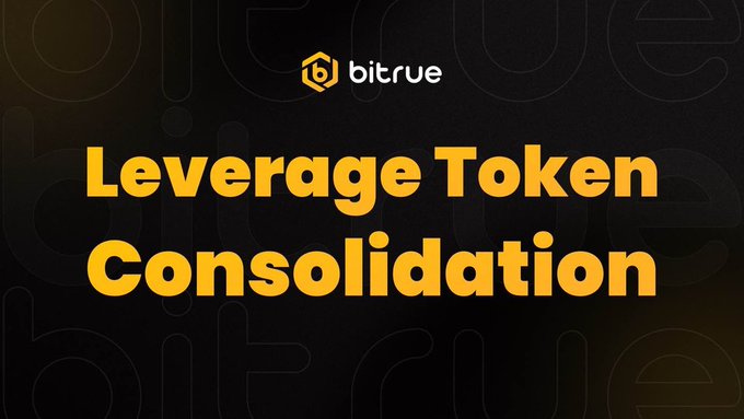 Bitrue banner announcing "Leverage Token Consolidation" with the platform's logo, promoting an upcoming reverse split of 32 ETFs scheduled for September 10th, 2026, during which the affected tokens will be temporarily unavailable for trading.