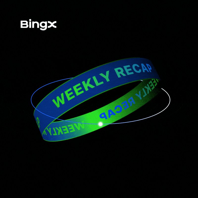 The image features a green and blue wristband with the text "Weekly Recap" written on it. The wristband appears to be made of rubber or plastic material. It has a unique design, as it is not a typical band one would expect to see around their wrist.