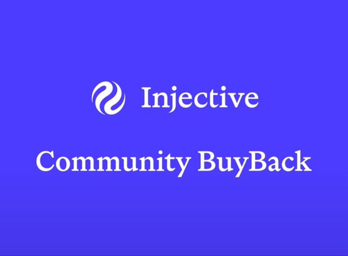 The image features two logos - one blue with white text that says "Injective" and another blue logo with white text that reads "Community BuyBack". The background of both logos is a solid color, which makes them stand out against each other. The text on the logos emphasizes the importance of community-driven projects in the crypto world, suggesting that stablecoins are no longer just for trading but also serve as a means to support and invest in communities. This message highlights how Injective's Real Time USDC upgrade is a significant turning point in the evolution of the crypto ecosystem, allowing users to engage with stablecoins and contribute to community-driven projects more effectively than ever before.