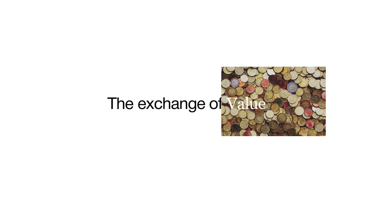 The focus of this image is a logo for an organization called "The Exchange of Value" located at an address of 2.4M on February 2025 (1M on Echo). The company's name is written below a gray square that has an arrangement of multicolored coins inside, creating a visually appealing and artistic representation of their concept. This creative logo suggests that the organization may be related to or involved in cryptocurrency, coin exchange, or related financial matters.