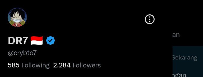The image shows a social media post from a user named @DR7, who has gained 2,284 followers and has 0 subscriptions. The post also mentions that they are starting this month with -2.84 followers and a dream TON of $10.