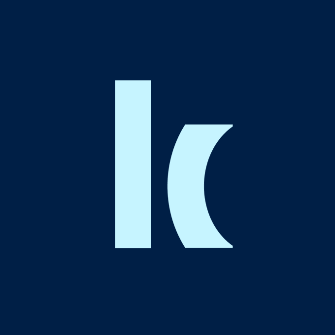 A stylized light blue lowercase "k" logo (resembling the Kamino Finance brand mark) is displayed on a dark navy background. The minimalist "k" emblem visually anchors the post's message about Kamino's substantial annual security spending, reinforcing the platform's branding while emphasizing its commitment to safety in DeFi.