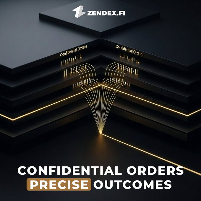 "Confidential orders. Precise outcomes." This text is at the bottom of an advertisement for a product or service that specializes in confidential order processing solutions, ensuring privacy and security during transactions while still allowing for fast and accurate results.
