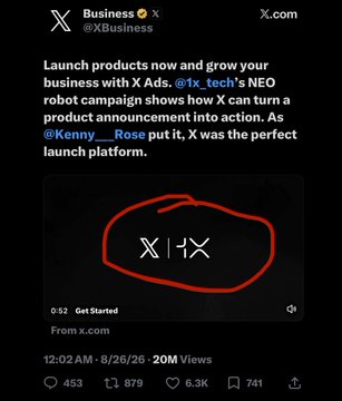 A tweet from X Business (@XBusiness) advertises launching products and growing businesses through "X Ads," featuring the X | x logo in an embedded promotional image. The image has been mocked up with a crude red outline drawn around the logo, matching the crude, frustrated tone of the accompanying caption "The fuckkkk."