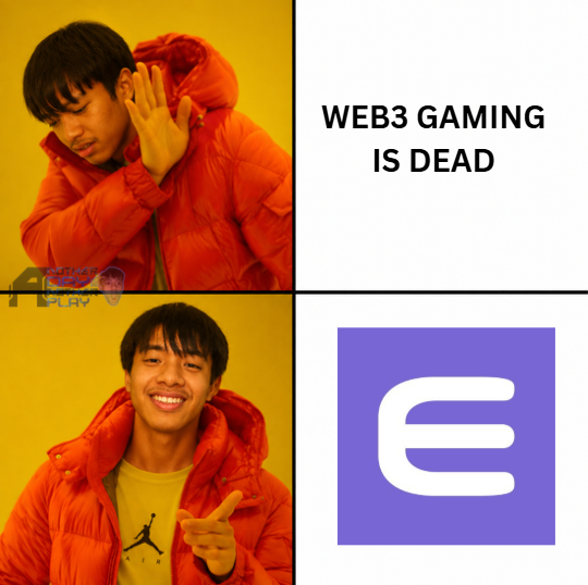 The meme uses the popular "Drake" two-panel format to reject the statement "WEB3 GAMING IS DEAD" in the top panel, while the bottom panel shows approval of the Eth (Ethereum) logo, suggesting that while the initial hype has faded, the underlying technology (particularly Ethereum) remains promising for the future of gaming.