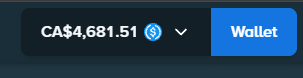 A digital wallet interface displays a balance of CA$4,681.51, likely representing the funds available for the $9,000 Bonus Hunt on Stake Casino being streamed live by BTCsTV and Lance.
