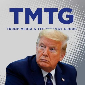 The image shows Donald Trump with the TMTG logo for Trump Media & Technology Group, representing the company mentioned in the post. The post details TMTG's termination of planned crypto deals with Crypto.com due to market saturation.
