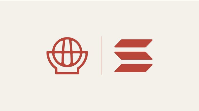A red logo on a cream background featuring a stylized globe or lantern icon next to three angled horizontal bars.