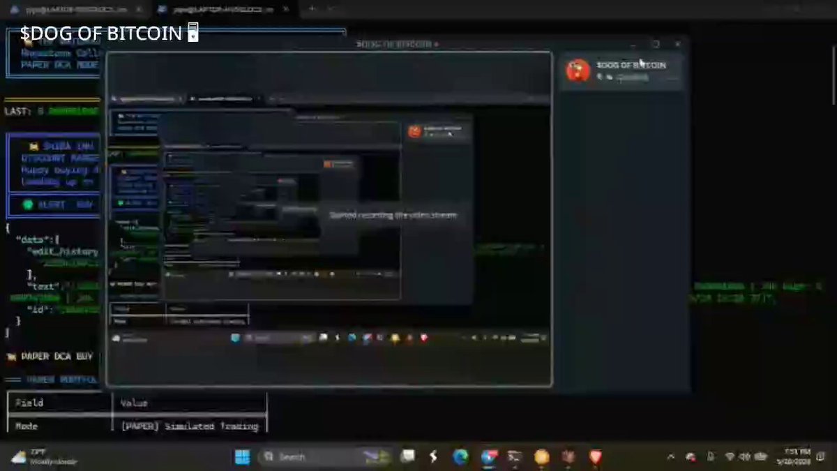 The image shows a close-up view of a computer screen displaying a software application called "Watchdog", which appears to be an AI-powered tool for price alerts built using the Kraken CLI from the Agent Zero promotion at Bitcoin Core. The program is designed to analyze market data and provide real-time insights, with a focus on Bitcoin transactions. The text overlay on the screen provides information about this software solution as it relates to a post promoting "The Watchdog".