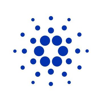 The Cardano (ADA) logo, featuring a blue circular dot pattern on a white background.