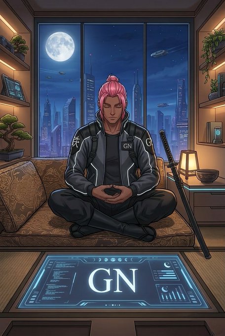 The image features an illustration of a man sitting cross-legged with his hands clasped together, possibly meditating or praying. The room has a window that overlooks a city skyline at night, creating a serene atmosphere. There are also potted plants in the scene, adding to the peaceful ambiance. The post on social media reads "Goodnight mutuals A later check in than usual tonight s most of the day was spent taking things a little easier while Quacks continues bringing people together through shared participation and". This message suggests that the man depicted in the image is experiencing some form of personal challenge or difficulty, and he has chosen to meditate or pray as a means of finding solace. The presence of the city skyline at night adds an element of mystery and intrigue to the scene, inviting viewers to contemplate the story behind the illustration.