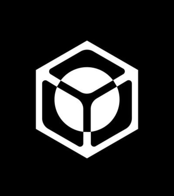 A white hexagonal logo featuring a stylized "Y" or tri-spoke design on a black background, representing the Nucleus brand. The geometric emblem visually reinforces the post's message about Nucleus building a new reputation system in Web3.