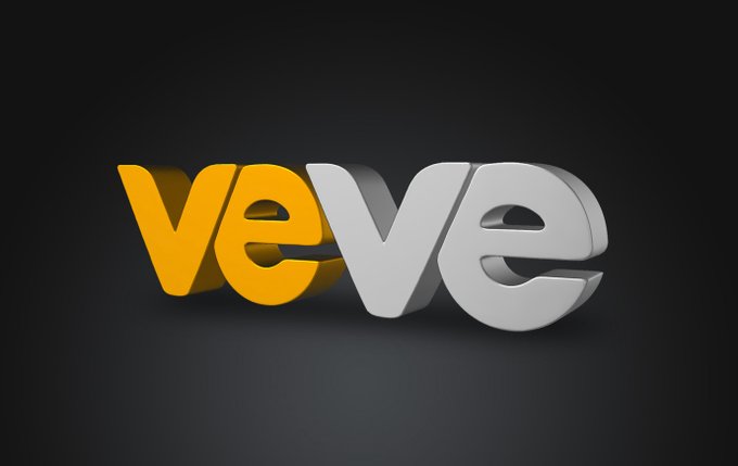 A 3D rendered Veve logo featuring the word "Veve" in stylized lettering, with "Ve" in gold and "ve" in silver against a black background, representing the Veve NFT platform's branding referenced in the accompanying post about its utility and community benefits.