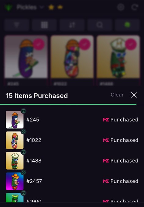 The image shows a phone screen displaying information about items purchased by users. The screen has a list of 15 items with their respective prices, along with details such as whether they were purchased or not. There are also some descriptions provided for each item. The main focus is on the items and their prices, which can be helpful for understanding how much was spent during the purchase process.