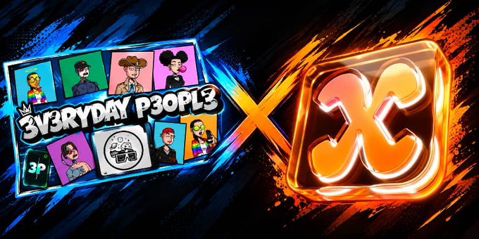 A promotional banner showing the 'Everyday People 3' game logo with character portraits crossed against an orange 'X' logo, set against a dark background with blue and orange paint splashes.
