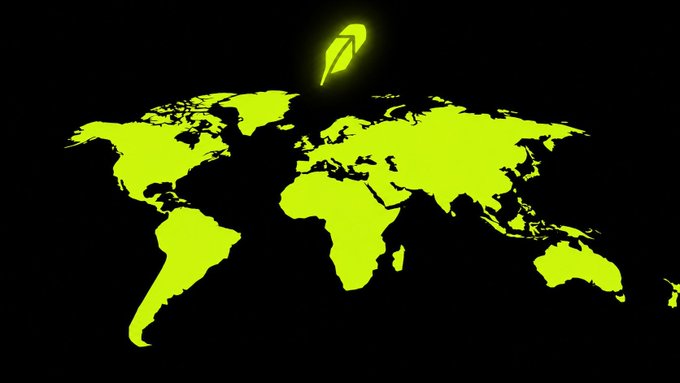 A stylized neon green world map on a black background with a glowing feather/leaf icon hovering above northern Europe.