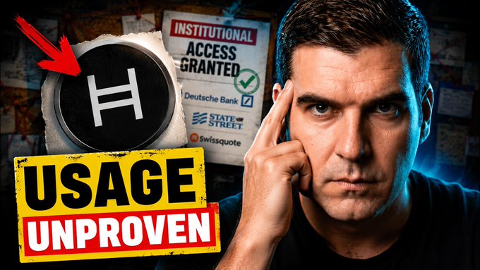 A YouTube thumbnail featuring a man pointing to his head, with a red arrow pointing to a logo and text reading 'USAGE UNPROVEN' and 'INSTITUTIONAL ACCESS GRANTED' alongside Deutsche Bank and State Street logos.