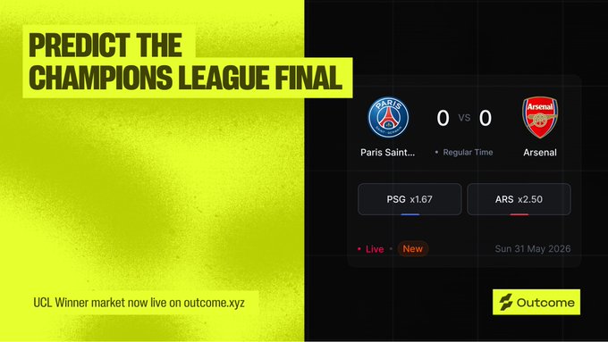 The image features a poster for a live streaming event of the Champions League Final between Arsenal and Paris Saint-Germain, with the teams' logos displayed prominently. The text on the poster reads "Predict the Champions League Final" and "Prediction is key", indicating that viewers can use this information to predict the outcome of the match. The image also includes a link to the live streaming event, which allows fans to watch the game from the comfort of their homes or other devices.